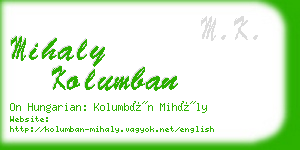 mihaly kolumban business card